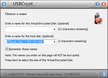 The message to the founder as the host disk name